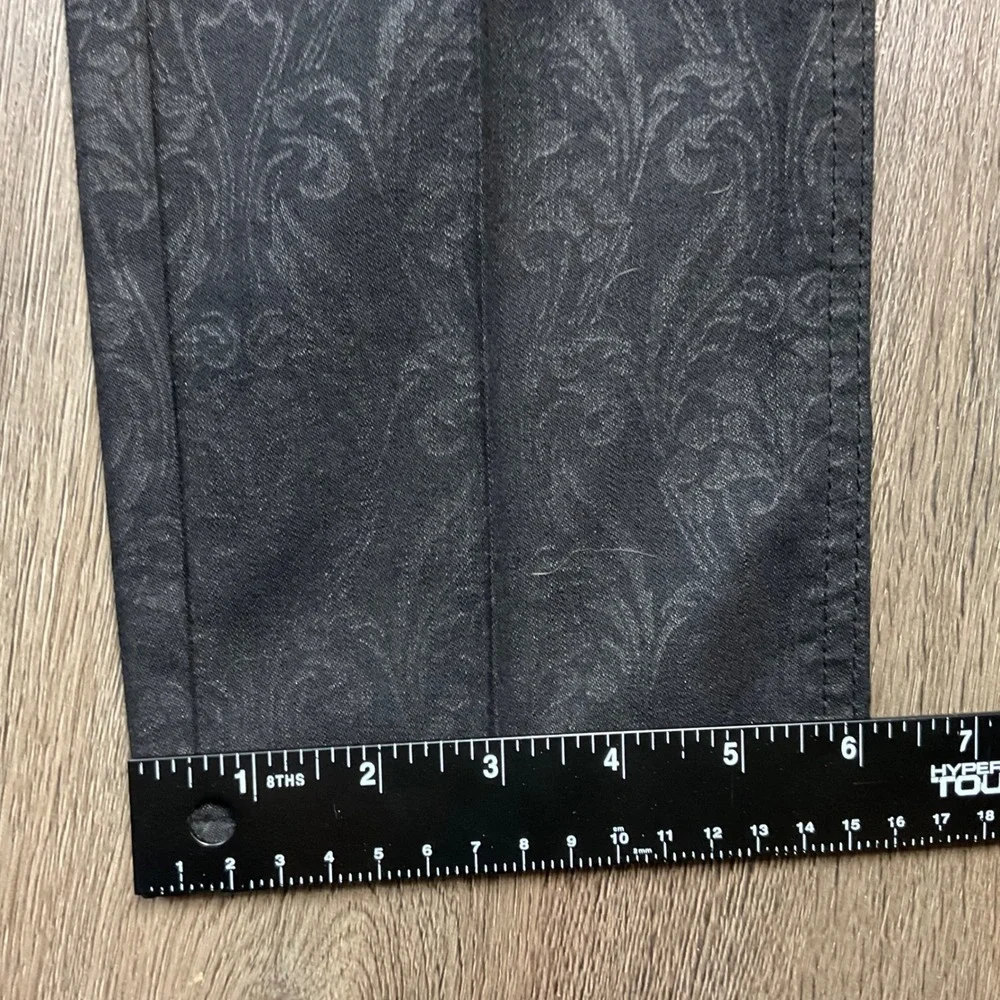 Tory Burch Baroque Jacquard Skinny Stretch Pants Womens 26 Black Designer Classy